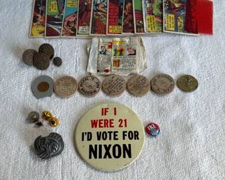 Nixon 1960s Pinback & Ephemera Lot