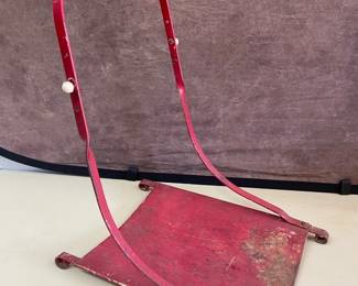 Red Metal firewood Stand