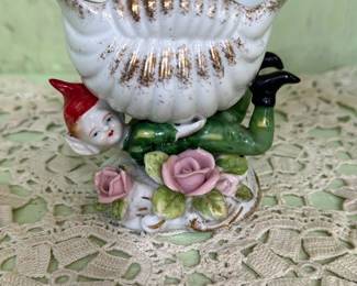 Vintage Elf Shell Porcelain Vase
