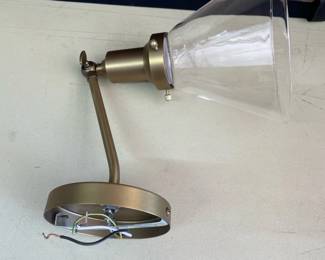 Brass Wall Sconce with Glass Shade