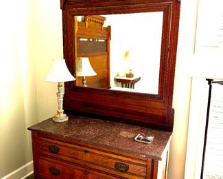 Antique dresser marble top part of 4-piece