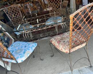 Faux bamboo cast iron outdoor set