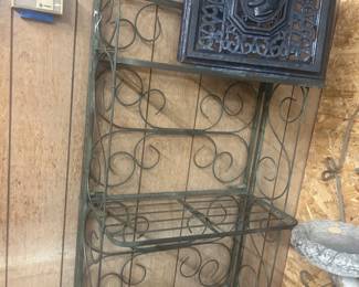 One of 2 baker racks