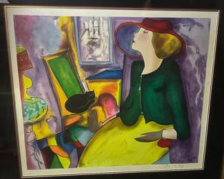 Listed artist Linda Le Kinff, worked with Tarkay, signed and numbered