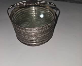 Antique Sterling Silver Coaster Set