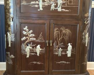 Vintage Chinese Liquor Cabinet - Rosewood & Mother of Pearl