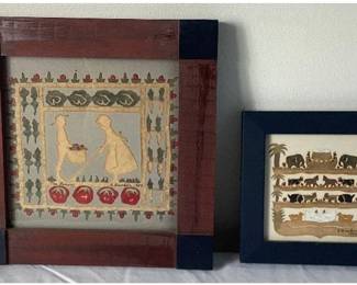 Pair of Scherenschnitte Artwork Depicting "Noah's Ark" (1982 - 6.5" x 6.5") and "The Bounty" (1989 - 10.5" x 10.5")