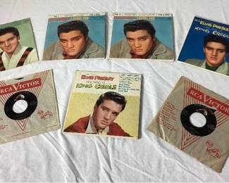 Elvis Presley Vintage RCA Victor 45 RPM Records in Original Sleeves