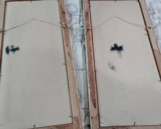 Harold Newton 12 1/2" X 27 $5,000 each. Very unique. Harold painted over an old painting. Early pieces.