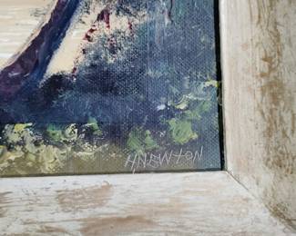 Harold Newton 12 1/2" X 27 $5,000 each. Very unique. Harold painted over an old painting. Early pieces.