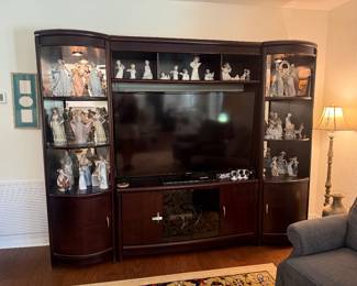 3 pc entertainment center and display shelves