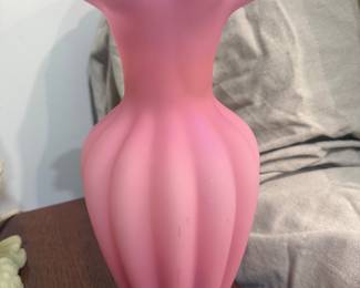 Fenton Rose Satin Vase