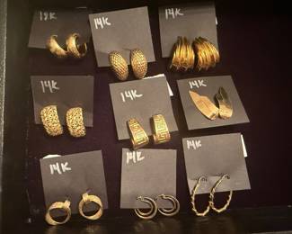 14k and 18k earrings