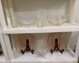 Pink Depression Glass, Crystal
