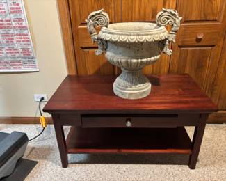 Table w/Drawer, Garden Urn