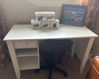 White Desk w/Decor