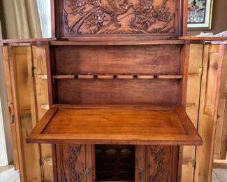 Oriental Bar Cabinet Interior