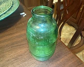 Vintage Mickey's Malt Liquor Green Glass Barrel Bottle
