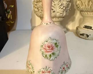 Vintage Hand-Painted Porcelain Rose Bell - Lefton China