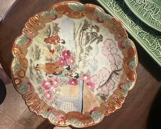 Japanese Imari Style Decorative Charger with Geisha Scene