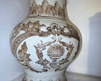 Ironstone Transferware Style Vase