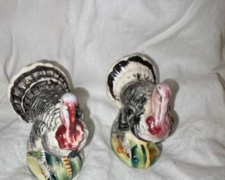 Vintage Ceramic Turkey Salt and Pepper Shakers, Made in Japan