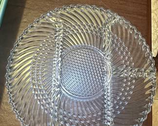 Vintage Libbey Glass 5331 Swirl Pattern Divided Relish Tray