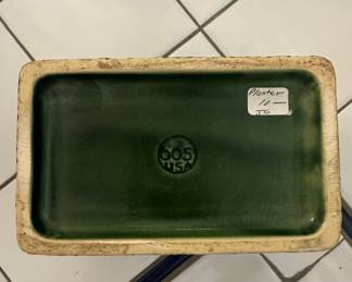McCoy Pottery 605 Rectangular Planter - Green Ribbed
