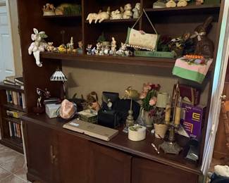 Traditional Dark Wood Hutch and Buffet