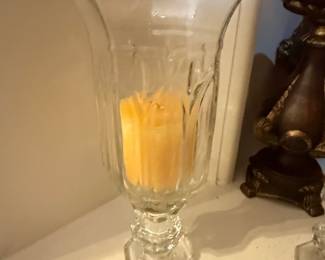St. George Crystal Hurricane Candle Holder