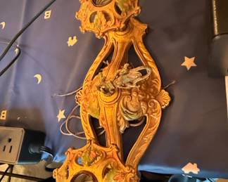 Vintage Rococo Style Two-Light Wall Sconce with Cherub Motif