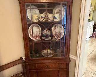 Georgian Style Flame Mahogany China Cabinet