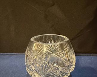 Cut Crystal Rose Bowl / Candle Holder