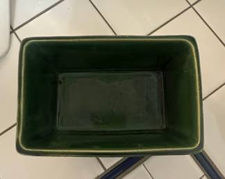McCoy Pottery 605 Rectangular Planter - Green Ribbed