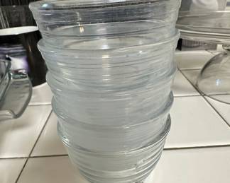 Libbey Hoops Clear Horizontal Rings Glass Finger Bowls
