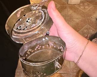 Vintage Brass Cricket Box or Potpourri Holder