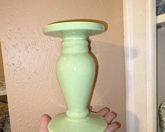 Vintage Green Ceramic Candlestick Holder