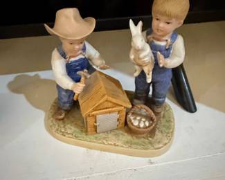 Homco 'Denim Days' The Bunny Hutch Figurine #1514