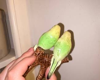 Mid-Century Japanese Ceramic Budgie Figurine