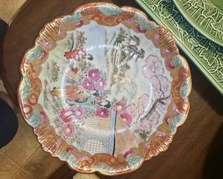 Japanese Imari Style Decorative Charger with Geisha Scene