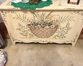 Hand-Painted Floral Blanket Chest