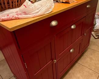 StyleWell Bainport Rolling Kitchen Cart with Butcher Block Top