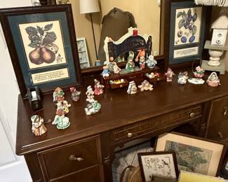 Antique Wooden Vanity with Mirror