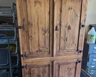 Rustic Pine Farmhouse Armoire