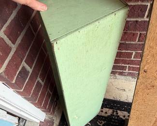 Vintage Painted Wood Corner Pedestal
