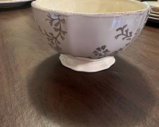 HOME China Scalloped Floral Serving Bowl