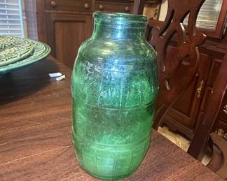 Vintage Mickey's Malt Liquor Green Glass Barrel Bottle