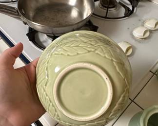 Vintage McCoy Pottery Leaf Pattern Mixing Bowl