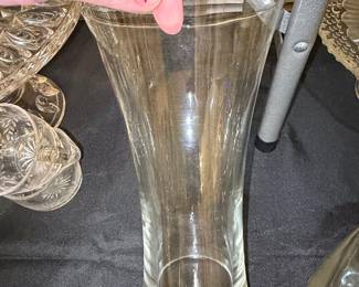 Clear Glass Flared Vase