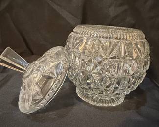 EAPG Pressed Glass Covered Compote or Candy Jar